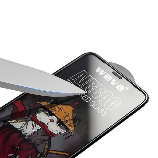 Apple iPhone 12 Pro Max (6.7) Weva airbag prémiový ochranné sklo, priehľadný (čierny s rámom)