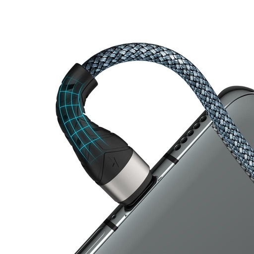 XO NB209 micro USB dátový kábel (Čierny) – pletený kryt, hliník puzdro, 1 m