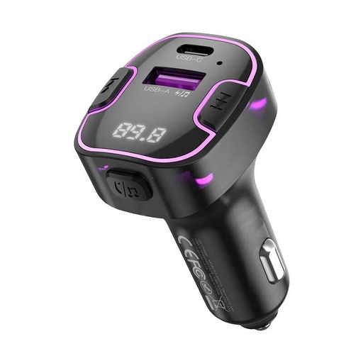 XO BCC12 do auta nabíjačka a FM transmitter 1xUSB-A a 1xUSB-C s konektorom 3.1A čierny s výkonom