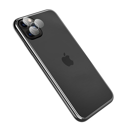 Apple iPhone 11 Pro/11 Pro Max s kovovým rámom kamera ochranný ochranné sklo , priehľadný