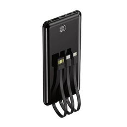 Setty PB-WK-101 power bank s káblom (microUSB + type-C + lightning) (Čierny)