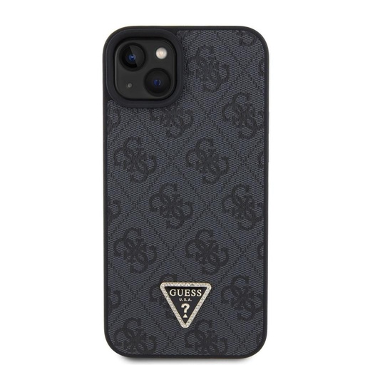 Apple iPhone 15 Plus Guess PU 4G Strass Triangle puzdro (Čierny) - GUHCP15MP4TDPK