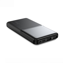 XO PR251 power bank 10000mAh (čierny) – LED displej, 2×USB výstup, Type-C a microUSB vstup