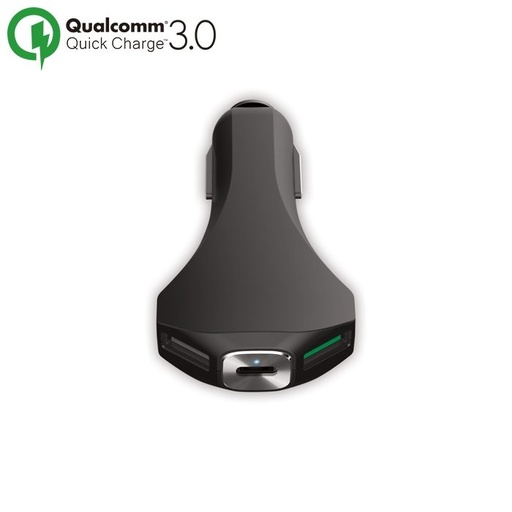 Forever do auta nabíjačka (2 USB, type-C kábel), čierny