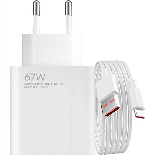 Xiaomi sieťový nabíjačka Type-C s káblom (Biely) - 67W - MDY-12-EH