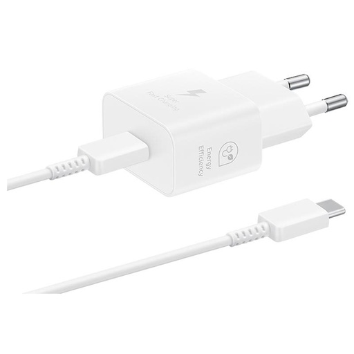 Samsung USB-C sieťový rýchlonabíjačka 25W + USB-C kábel (Biely)