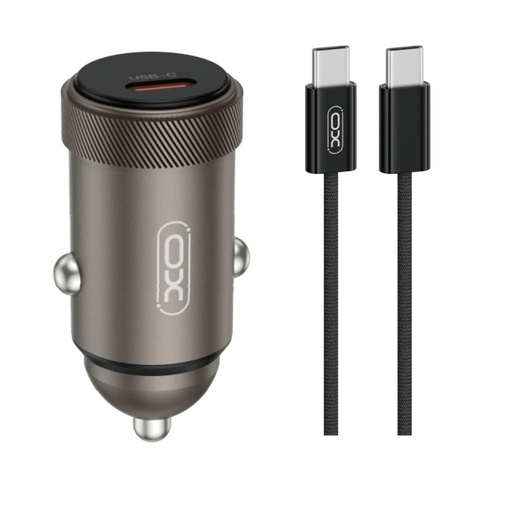 XO CC70 do auta nabíjačka PD 30W 1×USB-C + USB-C – USB-C kábel (Čierny)