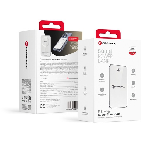 Forcell F-Energy SuperSlim F5K8 MagSafe power bank 15W 5000 mAh (Titánový Desert)