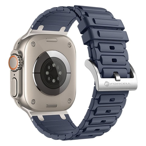 Forcell F-Design FA06 silikónový remienok Apple Watch 42 / 44 / 45 / 49 mm (Modrý)