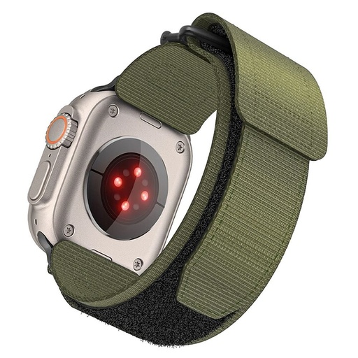 Forcell F-Design FA05 nylon na suchý zips remienok Apple Watch 38 / 40 / 41 mm (Zelený)
