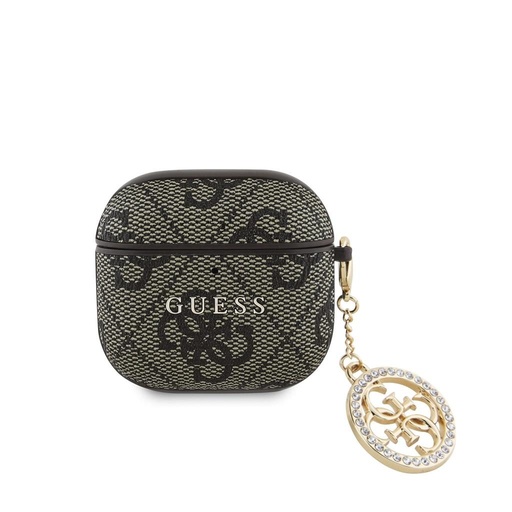 Guess 4G Script PC/PU Charm puzdro AirPods 4 (Hnedý)