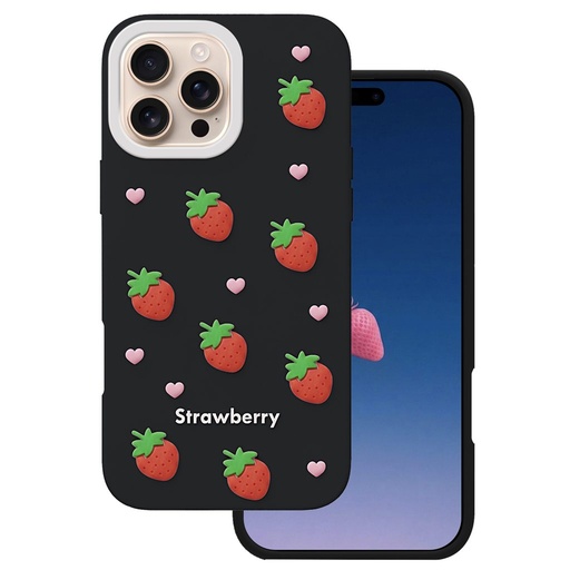 Apple iPhone 16 Pro Strawberry zadný kryt (Čierny)