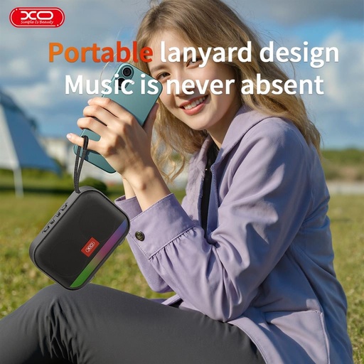 XO F66 svietiaci prenosný Bluetooth reproduktor (Čierny)