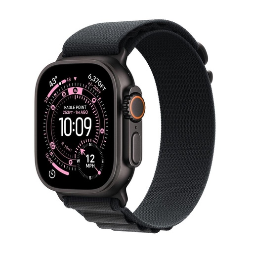 Apple Watch Ultra 3 inteligentné hodinky 49mm (Čierny titánový puzdro, čierny M-es alpesi popruh) (MF0V4)