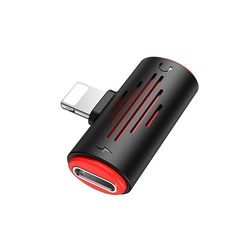 Borofone BV6 lightning rozdeľovač (lightning audio+lightning nabíjačka port), čierny