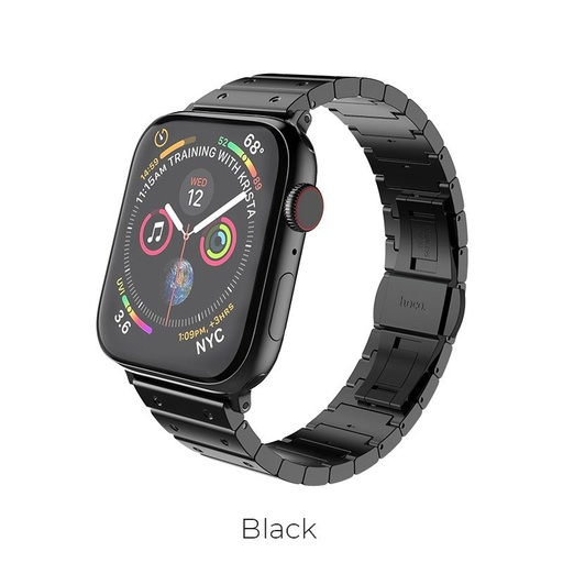 Hoco Apple Watch Series1/2/3/4/5(38/40mm) WB07 nehrdzavejúca oceľ remienok, Čierny