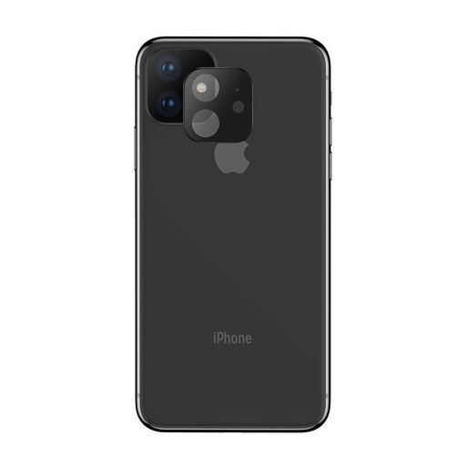 Apple iPhone 11 s kovovým rámom kamera ochranný ochranné sklo , priehľadný (čierny rám)