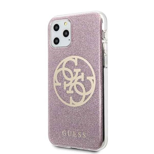 Apple iPhone 11 Pro Guess Glitter 4G Logo puzdro (Ružový) - GUHCN58PCUGLPI