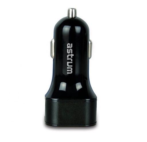 Astrum do auta nabíjačka (2 USB port, microUSB kábel), 4,8A, čierny