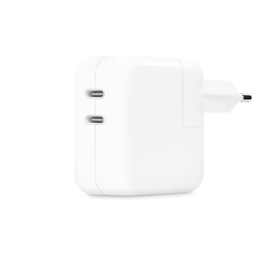 Apple dvojportová sieťová rýchlonabíjačka USB-C (biela) - 35W (MW2K3)