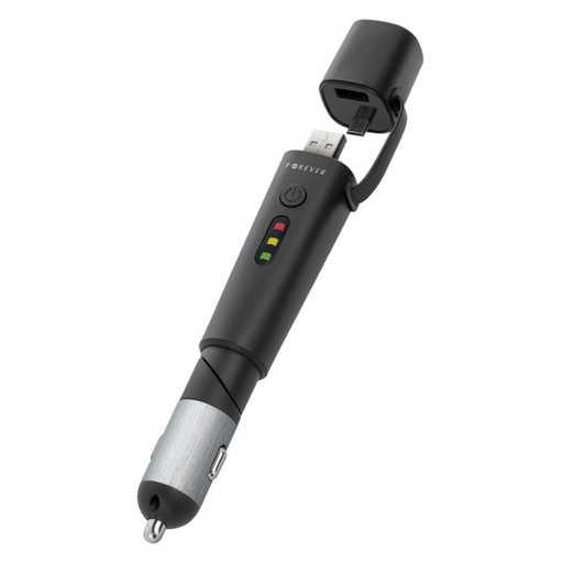 Forever L-style do auta nabíjačka, 2600 mAh power bank, čierny