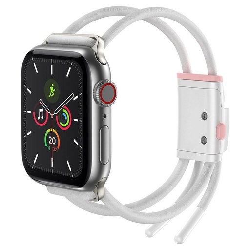 Apple Watch 6 44mm Baseus športový remienok, biely - ružový - LBAPWA4-B24