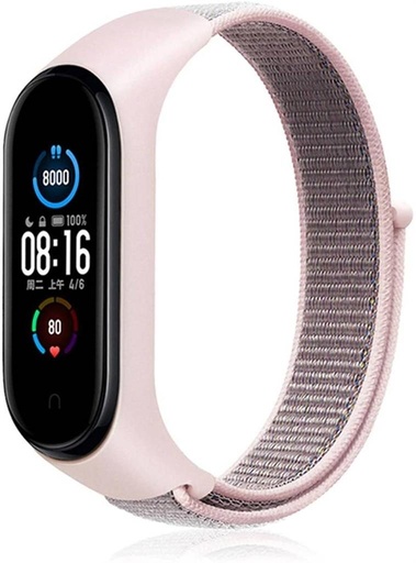 Xiaomi Mi Band 3/4/5/6 nylon remienok, svetlý ružový