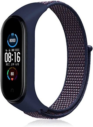 Xiaomi Mi Band 3/4/5/6 nylon remienok, morská modrá