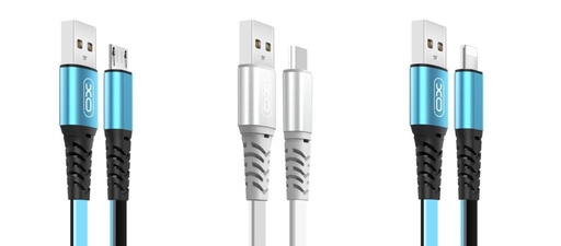 XO NB154 micro USB dátový kábel (Strieborný) – 1 m, 2A