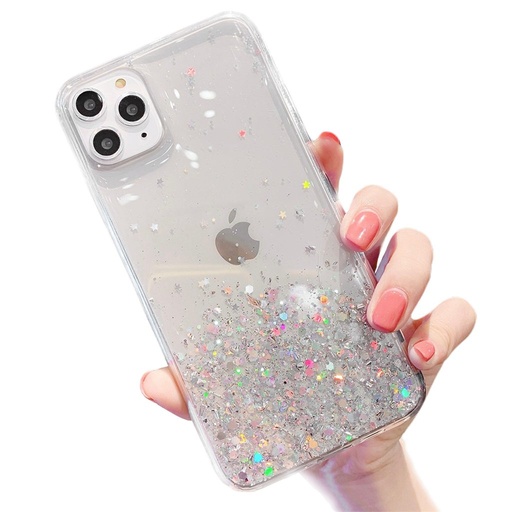 Apple iPhone 13 sequins glue glitter trblietavý silikónový zadný kryt (Priehľadný)