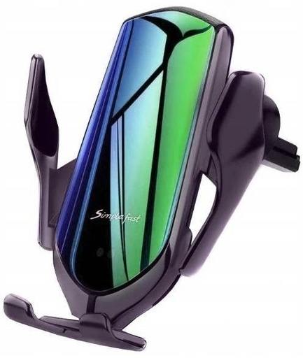 R1 držiak do auta (na ventilačnú mriežku), bezdrôtový držiak do auta/nabíjačka automatický svorka inteligentný so senzorom (10W), fialový