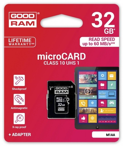Goodram microSDHC + adaptér 32GB class10 pamäťová karta