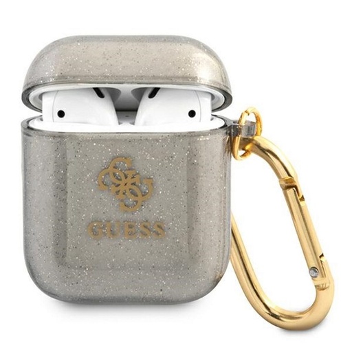 AirPods 1/2 Guess 4G TPU Glitter puzdro (Čierny) - GUA2UCG4GK