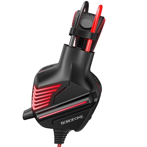 Borofone BO101 gamer slúchadlá,s mikrofónom, USB-A+USB-A+ 3.5mm s konektorom, led so svetlom, červený