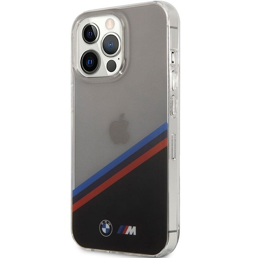 Apple iPhone 13 BMW M PC/TPU puzdro – Tricolor Stripe (Priehľadný) - BMHCP13MMHLPK