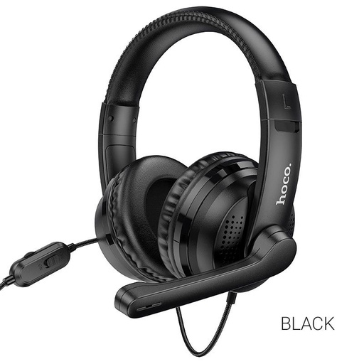 Hoco W103 drôtový slúchadlá všesmerový s mikrofónom, 3,5 mm-es s konektorom, 1,2 metrový s káblom, čierny