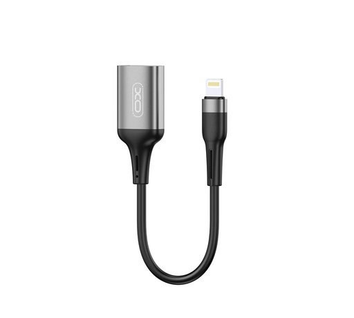 XO NB201 lightning adaptér Lightning-USB-A adaptér, 150mm-es s dĺžkou kábla, čierny
