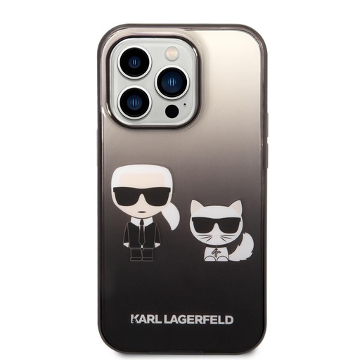 Apple iPhone 14 Pro Karl Lagerfeld Gradient Karl and Choupette puzdro (Čierny) – KLHCP14LTGKCK