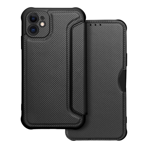 Apple iPhone 11 Razor magnetický odolný proti nárazu knižkové puzdro (Čierny)