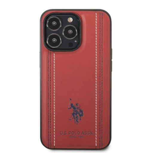 Apple iPhone 14 Pro U.S. Polo Stitched Lines zadný kryt (Červený) - USHCP14LPFAR
