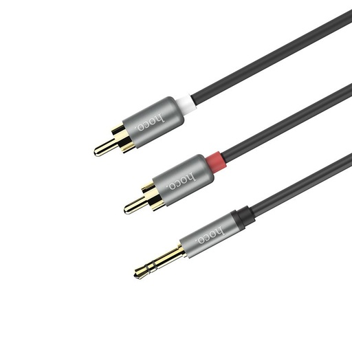 Hoco UPA10 RCA adaptér, metalická sivá