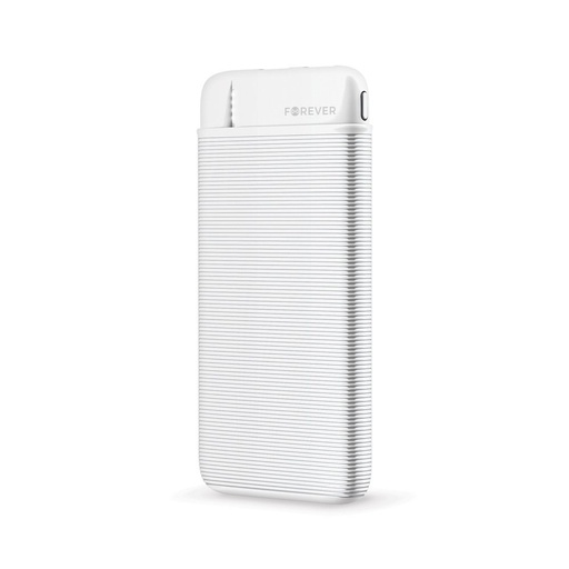 Forever TB 5000mAh s kapacitou powerbanka, microUSB s káblom biely