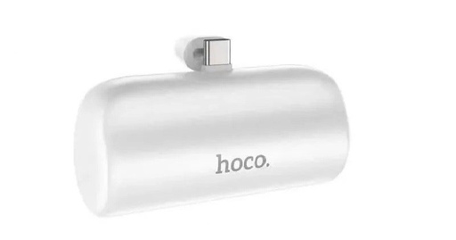 HOCO J106 5000 mAh s kapacitou kompaktný powerbanka, type-c s konektorom, so stojanom biely