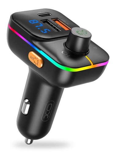 XO BCC09 FM transmitter (TF card slot +PD 25W rýchle nabíjanie) čierny
