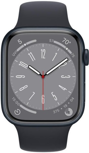 Apple Watch Series 8 GPS 45MM čierna ako noc hliníkové puzdro čierna ako noc športový remienok (MNP13CM/A)