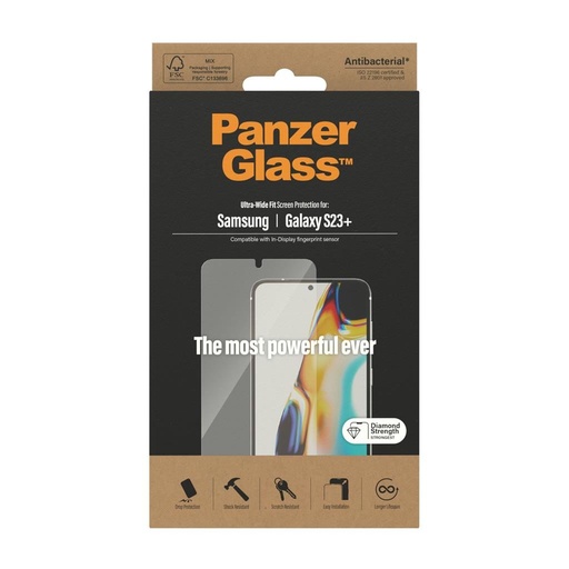 Samsung Galaxy S23 Plus PanzerGlass ultra wide fit prémiový ochranné sklo priehľadný