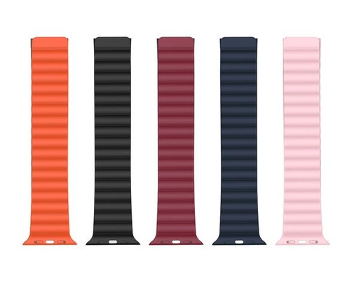 XO BT01B magnetický silikónový remienok na hodinky Apple Watch 42/44/45 mm (Sivý–Oranžový)