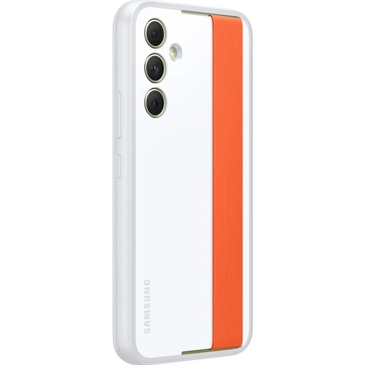 Samsung Galaxy A54 5G Slim Strap puzdro s popruhom (Biely)