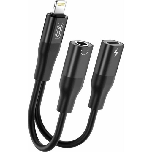 XO NB181B audio adaptér (Čierny) – Lightning–3,5 mm + Lightning, Bluetooth prenosový s funkciou