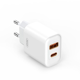 XO CE12 PD 20W rýchlonabíjačka (Biely) – USB-C 20W + USB-A 18W